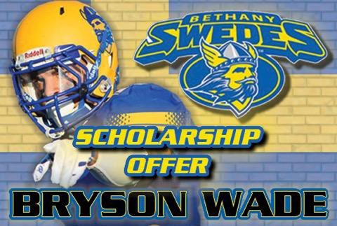 BrysonWade3's tweet photo. AGTG!! Super Excited to say I have received my first offer to pursue football at the next level at Bethany College!! @BlaineMc51 @MarcusFootball @SwedesFB @CoachFernandez_ https://t.co/7hcY4GAIyp