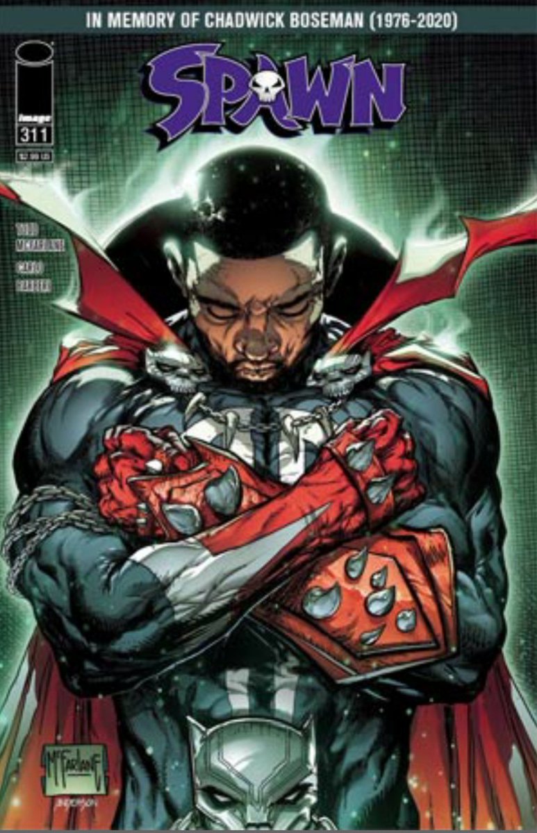 TheHoo7igans's tweet photo. 💥 Anyone else looking forward to this week's #spawn #tribute covers to #chadwickboseman by @Todd_McFarlane ❓ @ImageComics #toddmcfarlane #ImageComics #variantcovers #variantcover #tributecover #comicbooks #comiccollection #comiccollector https://t.co/gPDhHhRPOT