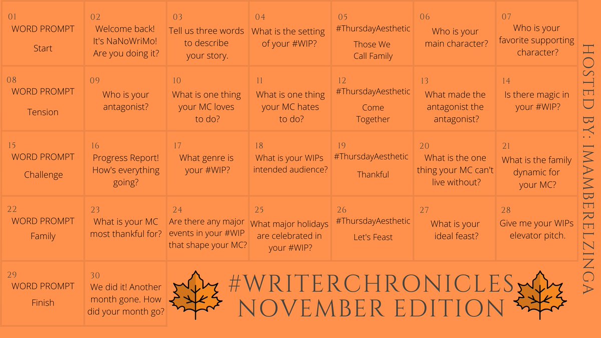 WC_Headquarters's tweet photo. Hey guys! Time for a new month of #WriterChronicles! Excited for the prompts this month!

Prompts go live every day at 10pm CST! https://t.co/tQJH2YJQ6V