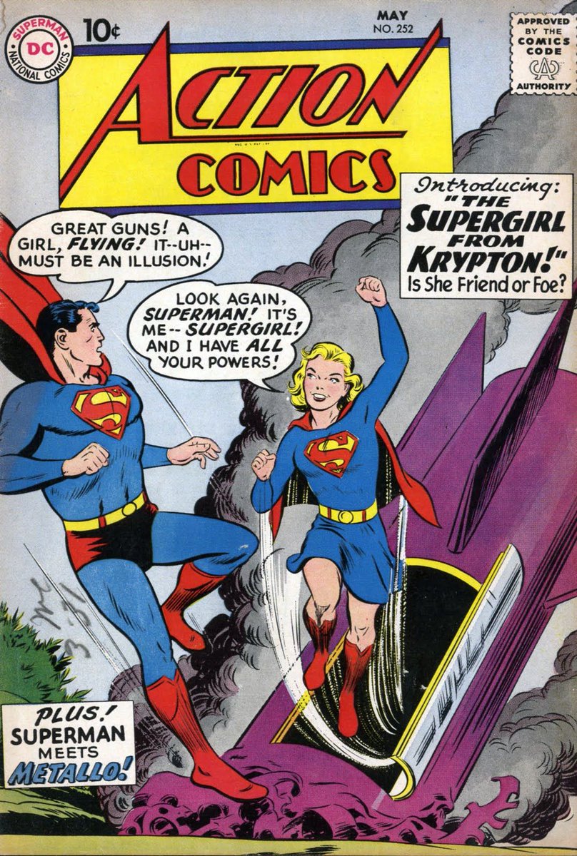 Finally, after over a decade of false starts, the real Supergirl made her debut in Action Comics #252, 1959 by Otto Binder and Al Plastino. This was the real deal, Superman's long-lost cousin from the city of Argo which escaped the destruction of Krypton.