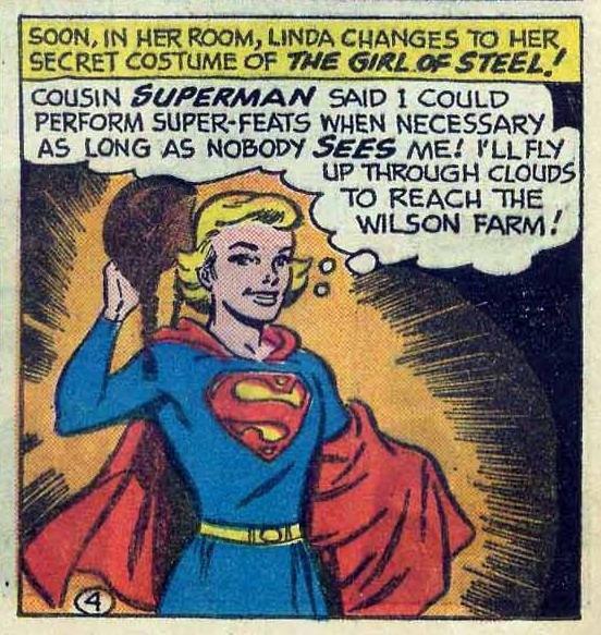 And surprisingly enough, Kara Zor-El stuck around! She was given a human identity as "Linda Lee", and for the first few years of her existence she lived in a Smallville orphanage where she would act as Superman's ace-in-the-hole whenever he had some trouble he couldn't handle.