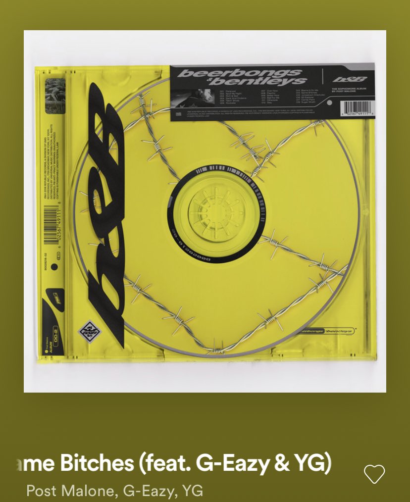 track fourteen “same bitches”well what can I say a very enjoyable song definitely one of the strongest songs on album, no fuck THIS it’s WOEFUL, generic bragging rap song G eazy and YG had no business on this song and it had no place on the album, post was also off on the hook