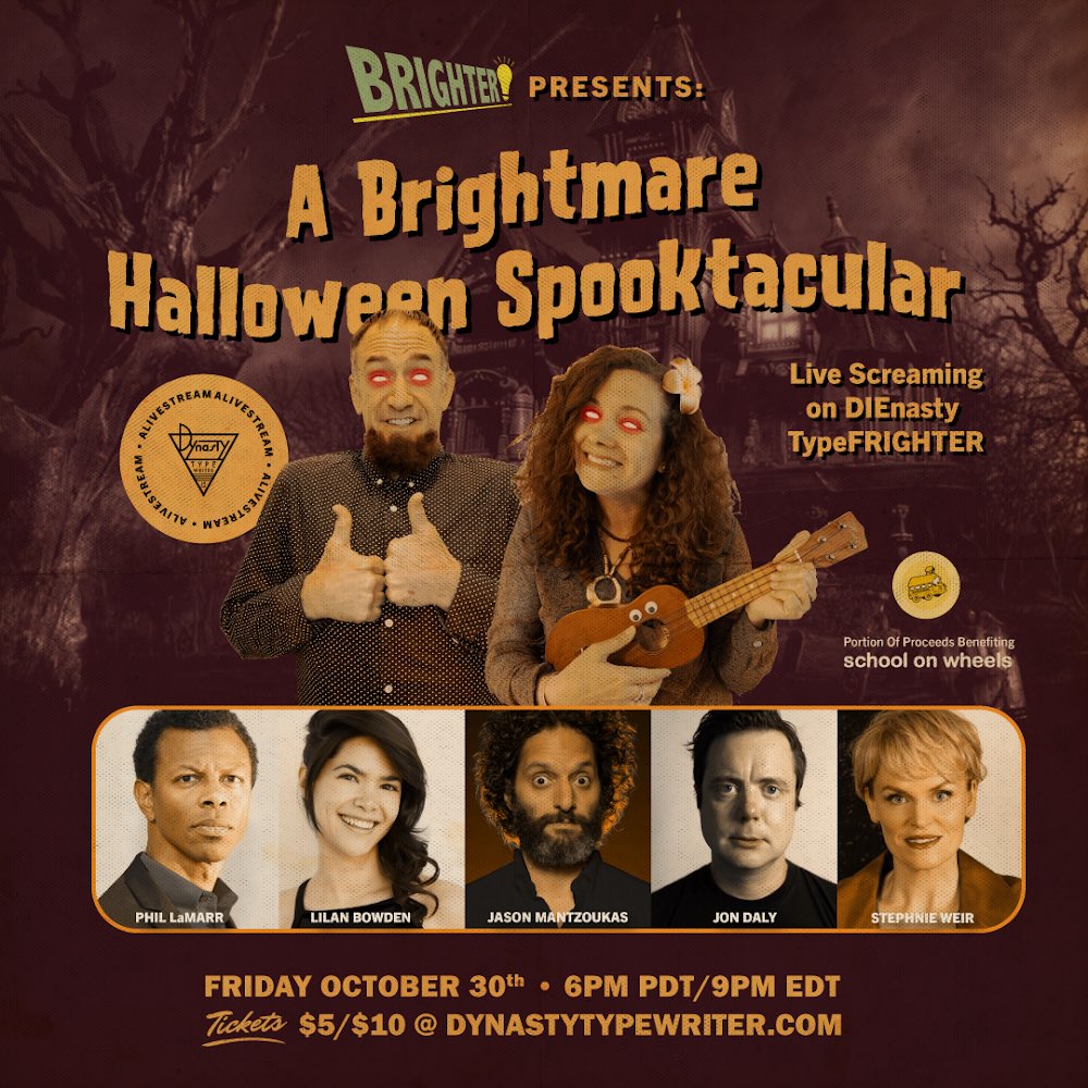 This Friday night!!! At <a href="/JoinTheDynasty/">Dynasty Typewriter</a> !! Benefitting <a href="/SchoolonWheels/">School on Wheels</a> !! Go get your tickets!!! <a href="/phillamarr/">Phil LaMarr</a> @yourfriendLilan <a href="/jondaly/">Jon Daly</a> <a href="/sethismorris/">Seth Morris</a> <a href="/DannahFunTimes/">Dannah Phirman</a>