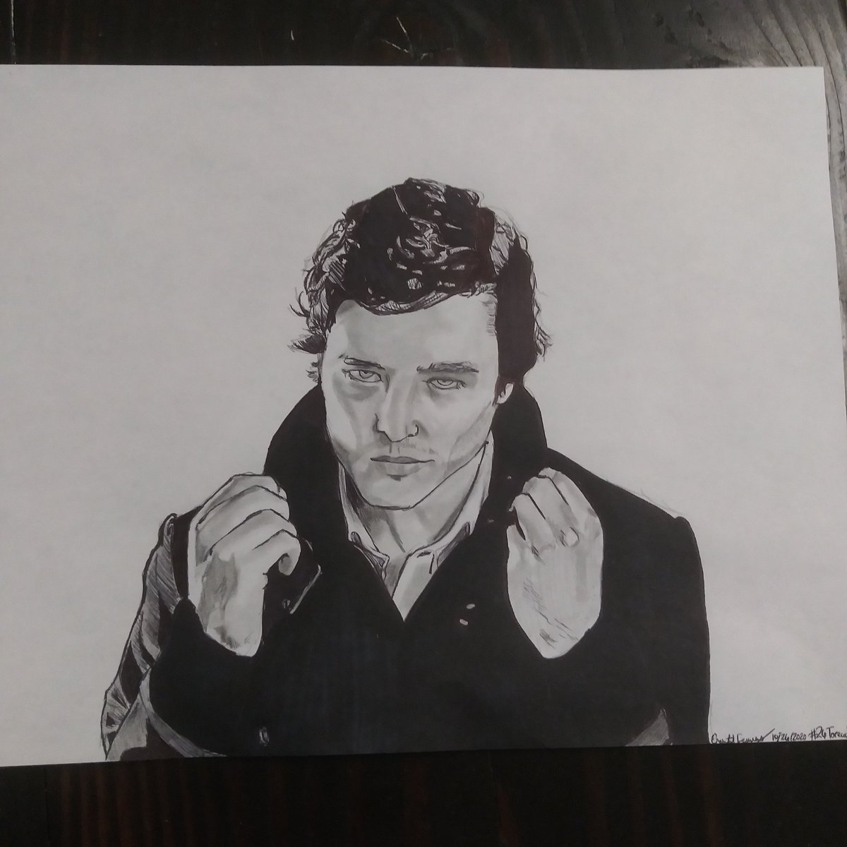 |today's inktober and VTMober hide and Toreador. Just under 4 hours total time.