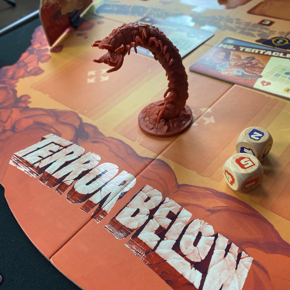 xyzgamelabs's tweet photo. We’re live now to battle some worms in #TerrorBelow by @PlayRenegade. https://t.co/2cCOezAgzf #boardgames #tabletopgames https://t.co/qvehxmNPq1