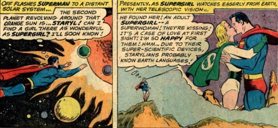 ... just sorta wanted someone like HER, she went and found him a woman who was her physical double, but an adult and uh... not... closely related. Luma Lynai, the Superwoman of Staryl. Look, silver age Superman went strangely psychosexual sometimes.