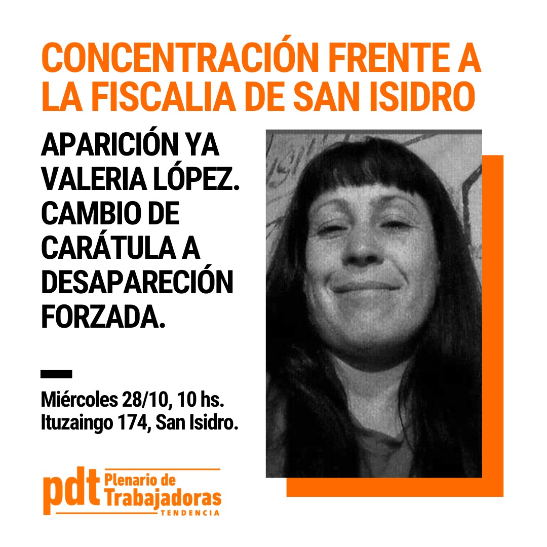 PoTendenciaZN's tweet photo. Concentración frente a la fiscalía de #SanIsidro
Aparición YA de #ValeriaLopez
📍 Miércoles 28/10, 10hs
Ituzaingo 174 San Isidro https://t.co/HJKCBNWczQ