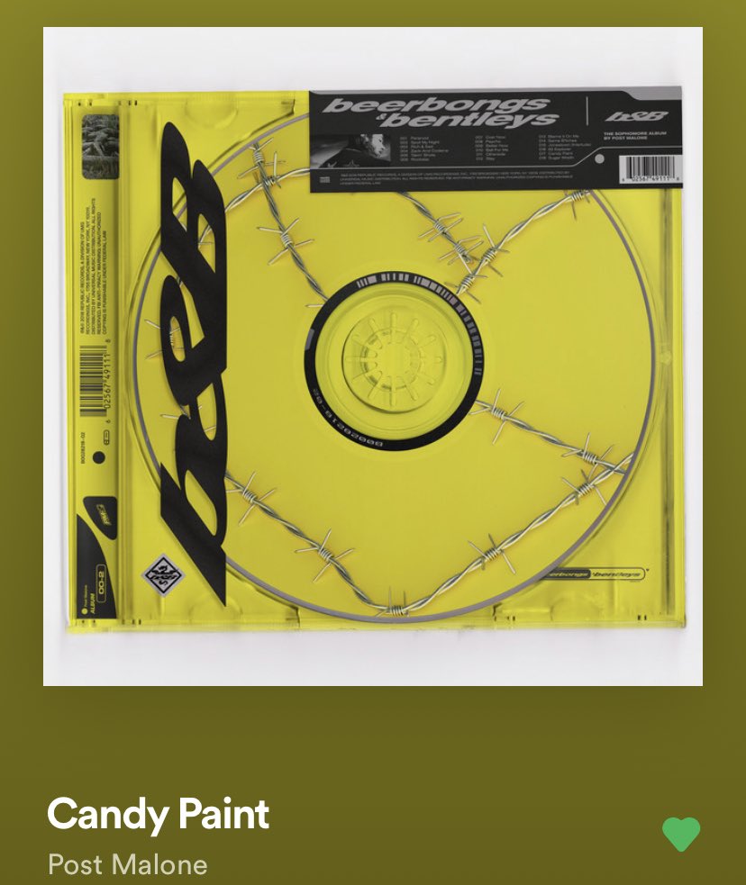 track seventeen “candy paint”candy paint was already a hit before the album was ever released and a theme of this thread has been how post excells at catchy hook this again it’s a fine example great replay value and addictive to sing an all around enjoyable song