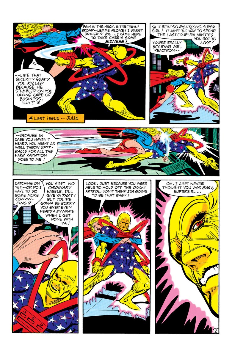 ...Matrix-Prime and especially Reactron, a nuclear-powered foe who it took both Supergirl and the Doom Patrol to beat. This guy is perhaps the one Supergirl villain to have gained any real traction.