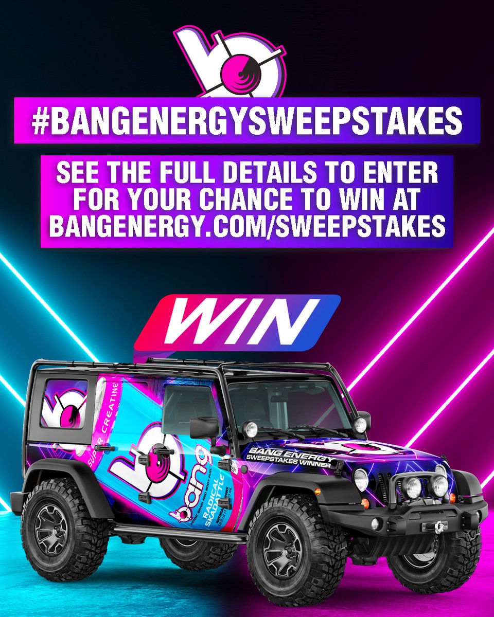 Your shot at wining a #NewCar!💰🚙
.
🥳Want a ride, FOREVER?! Enter for your chance to #Win our BIGGEST #BangEnergySweepstakes EVER!
.
For your chance to win visit bangenergy.com/sweepstakes!