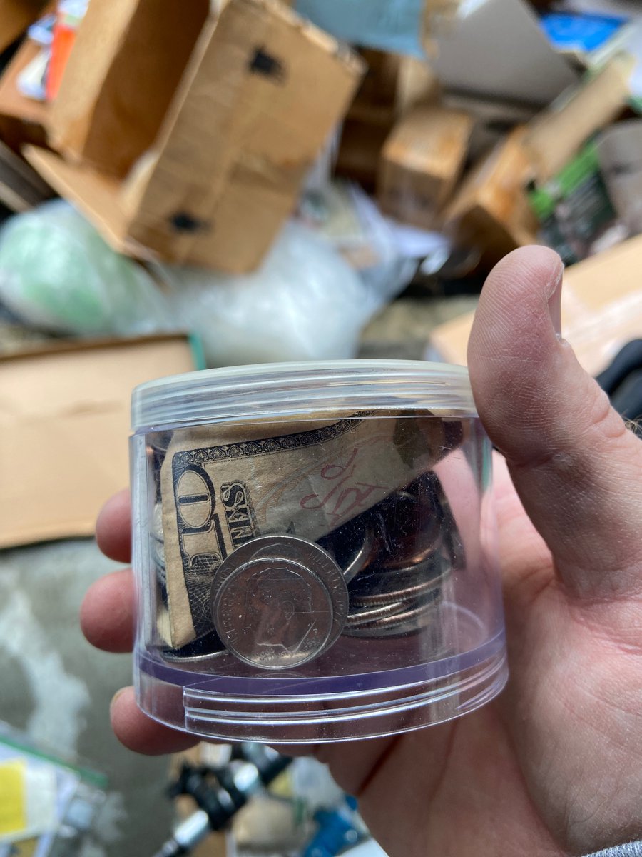 So I’m taking 4 days this week to clean out a family members storage unit they’ve had for over a decade. Here are a few of the treasures I found today. Hey look...money!
