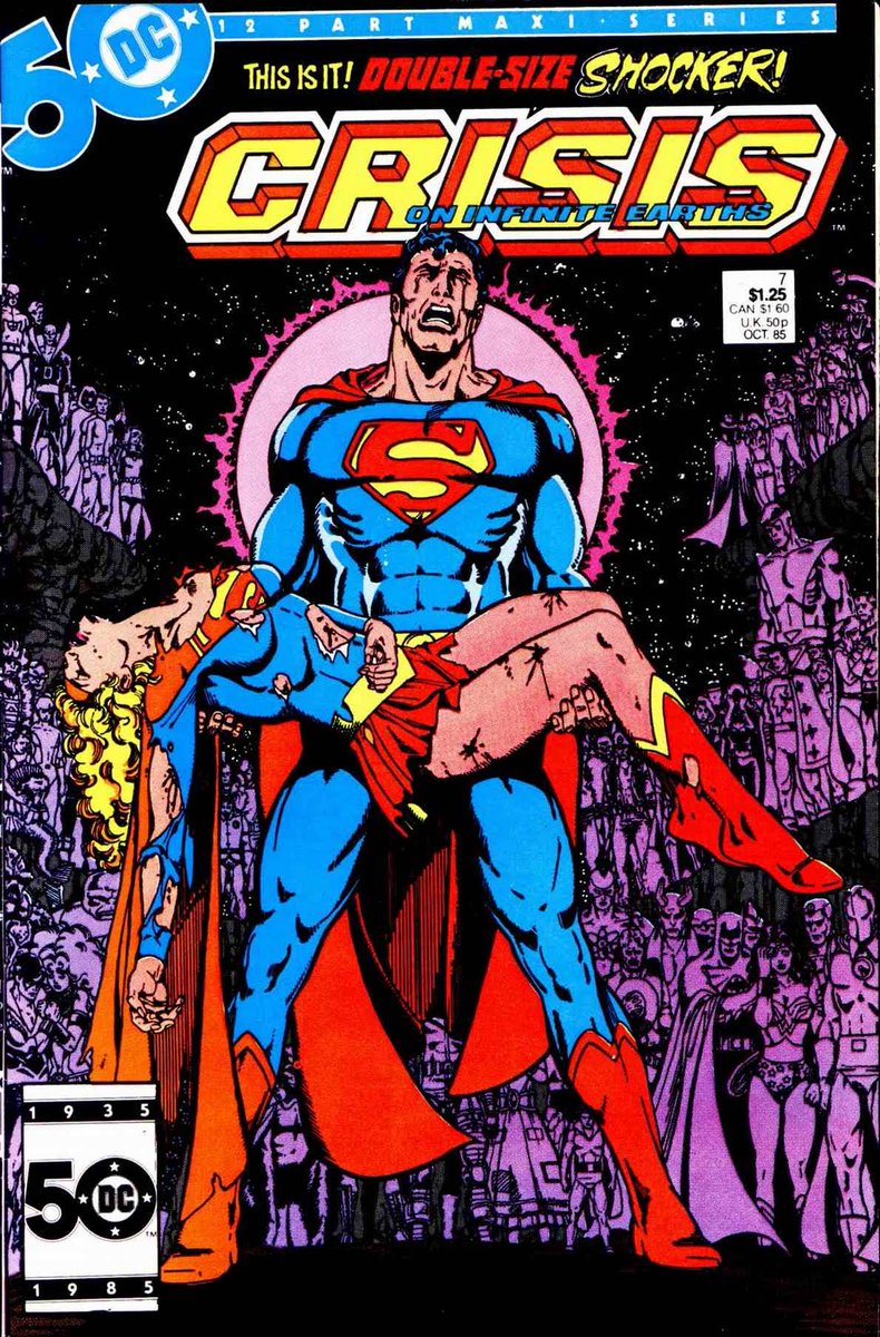 And by that I mean "the two remaining years before she died at the hands of the Anti-Monitor in Crisis on Infinite Earths #7". For anyone who had grown up with Supergirl, knowing she would one day be Kal's successor, this really was the shocker the cover promised.