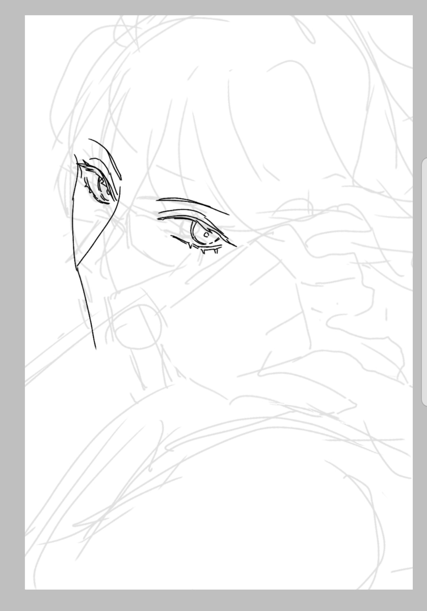 #このタグを見た人はラフ画とその完成絵を見せる
アイビスに指で描いたラフ?
ラフはペルセウス座流星群見に行ったの夜に描きました...!