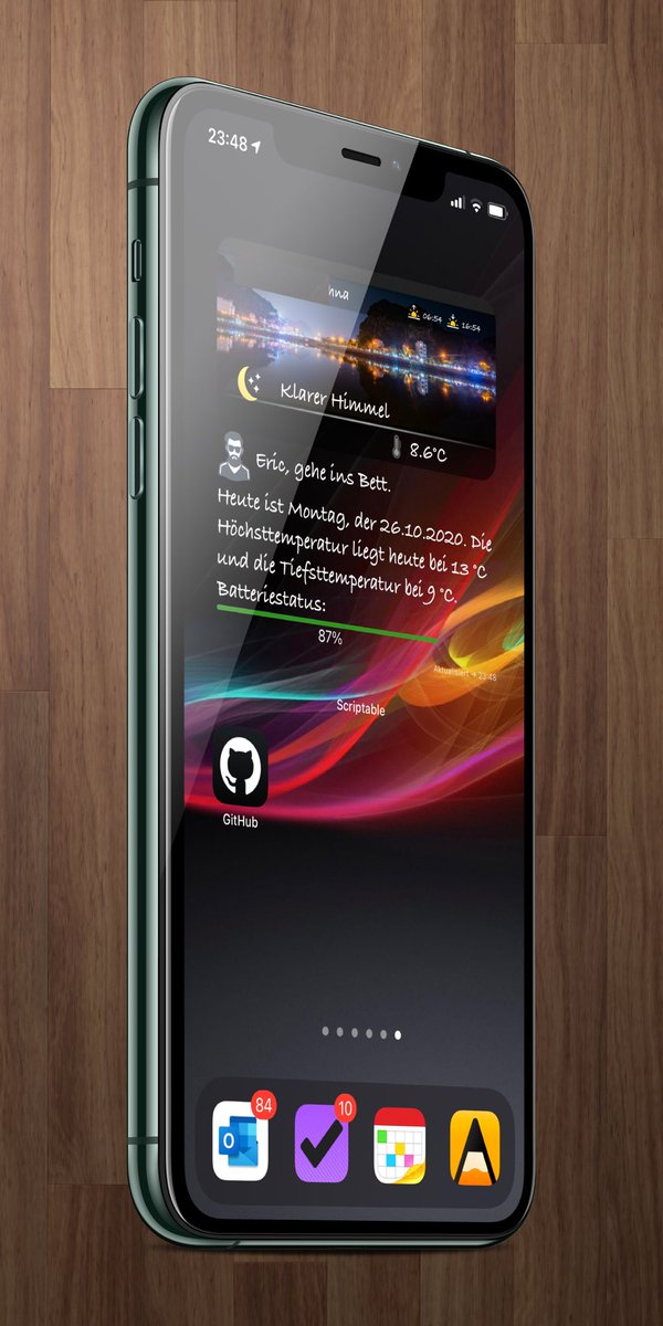 thewaytozion's tweet image. #ios14homescreen #scriptable me ATM. Weather widget w/ weather dependent background images and some other time dependent stuff. GN8.