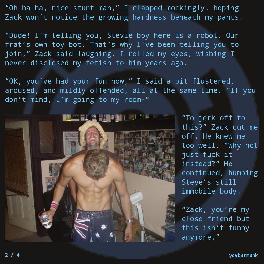 cyb3rm0nk69's tweet photo. #059 "Frat Property" #robot #android #asfr #maleasfr #gayasfr #jock #jockbot https://t.co/odE3buaZBC