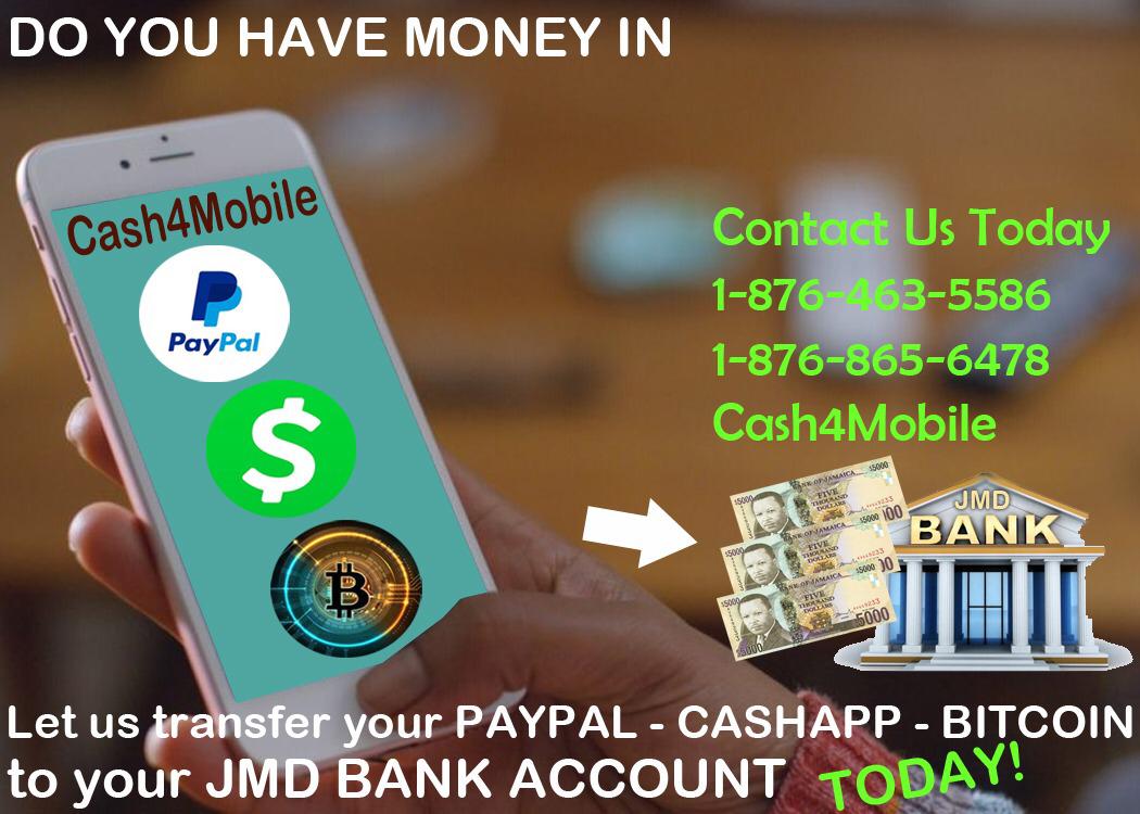 Frasskid_Muzik's tweet photo. DO YOU HAVE MONEY IN PAYPAL - CASHAPP - BITCOIN?
Let us transfer your DIGITAL CASH TO YOUR JMD BANK TODAY!
Contact #Cash4Mobile - @Cash4PayPal
1-876-463-5586
1-876-865-6478
@Cash4PayPal #Cash4Mobile #Cash4Mobile
#DigitalCash #cashforpaypal #cashforcashapp
#cashforbitcoin https://t.co/RmXSWukhUK