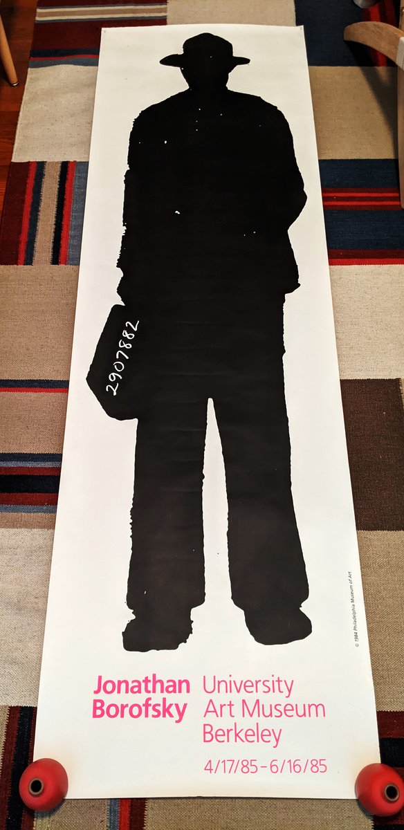 OvaWorks's tweet photo. Selling Highly Collectable Jonathan Borofsky Man with Briefcase 1984 Exhibition Poster on @eBay! University Art Museum Berkeley Exhibition Screenprint 80 x 24 in.: https://t.co/lcDPAUZZp3 https://t.co/jA5TmB5BRZ