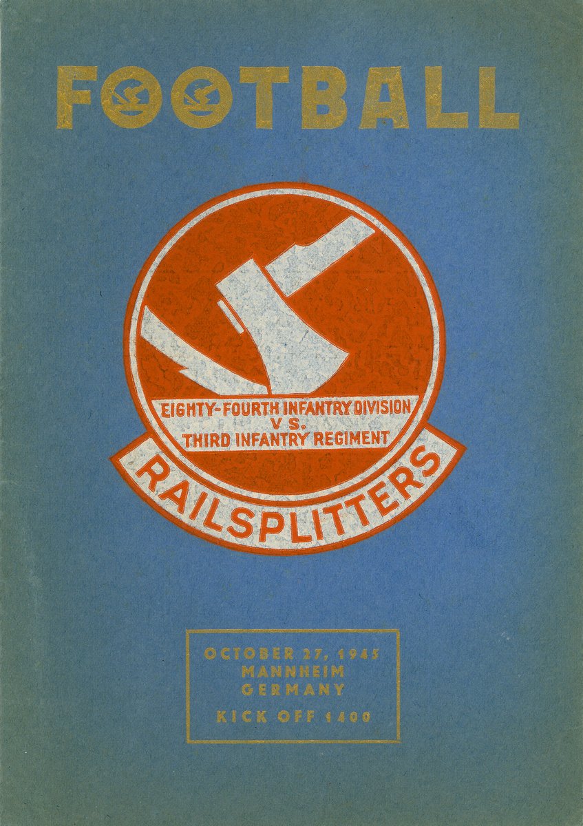 🏈 75 Years Ago 🏈
The Old Guard "Cockades" continued their winning ways against the 84th Infantry Division. Game took place at Mannheim, Germany. Cockades won the game, 14-6. After this game, Cockades were 6-0.

bit.ly/2TrIcjp
