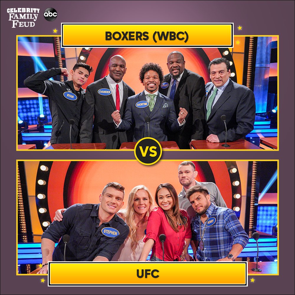 ShowtimeShawnP's tweet photo. Boxing vs UFC. Who wins?! Find out this Thursday October 29th at 8pm ET/7pm CT when #TeamWBC (featuring yours truly) takes on #TeamUFC on @FamilyFeudABC!! #CelebrityFamilyFeud https://t.co/HO3U9a8xwA