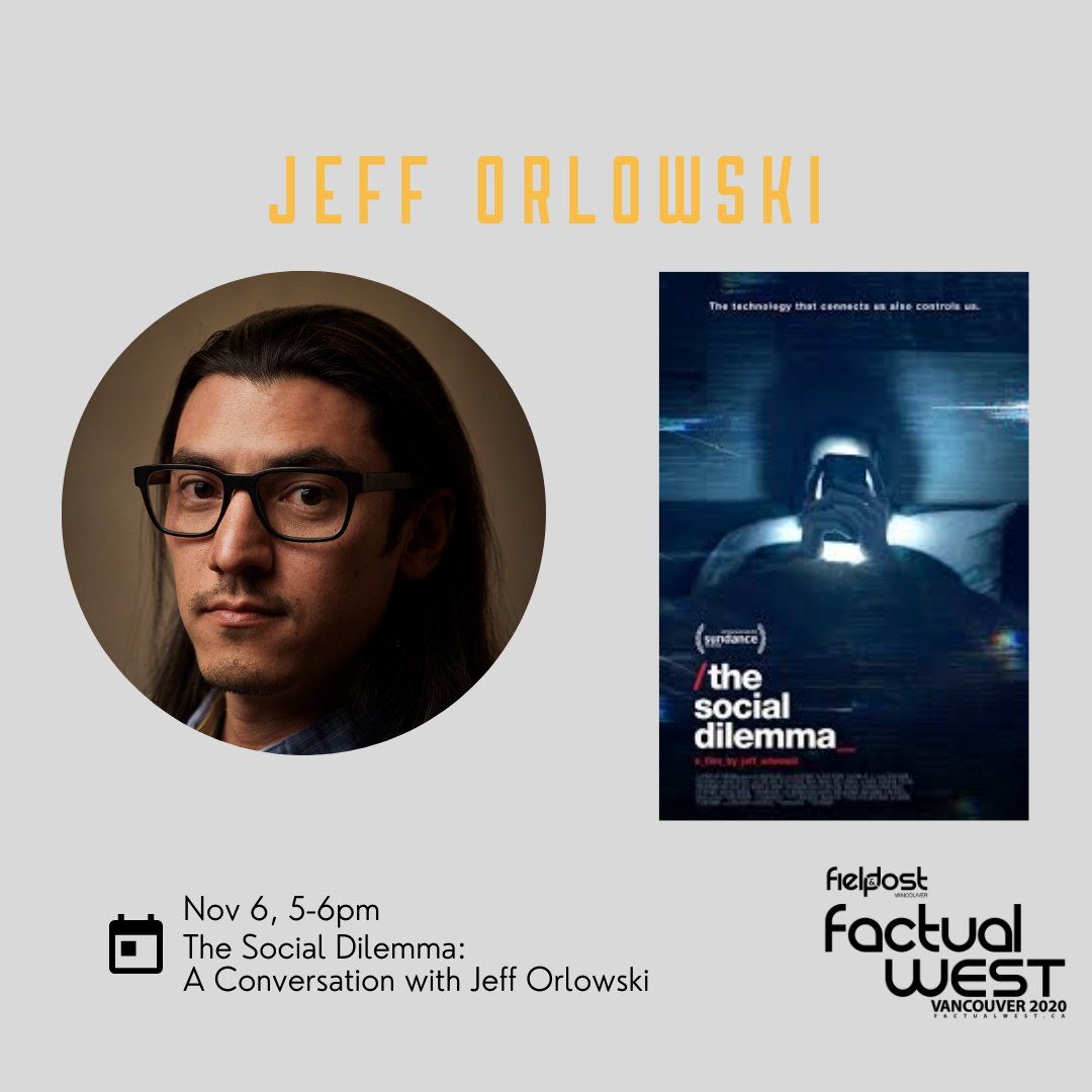 Join writer/director <a href="/jefforlowski/">Jeff Orlowski</a> as he recounts how he became aware of the dilemma social media creates and why he chose to unravel it through combining a narrative and documentary story in his groundbreaking film, <a href="/SocialDilemma_/">The Social Dilemma</a> 

tinyurl.com/yyn8kxd7

#FactualWEST2020