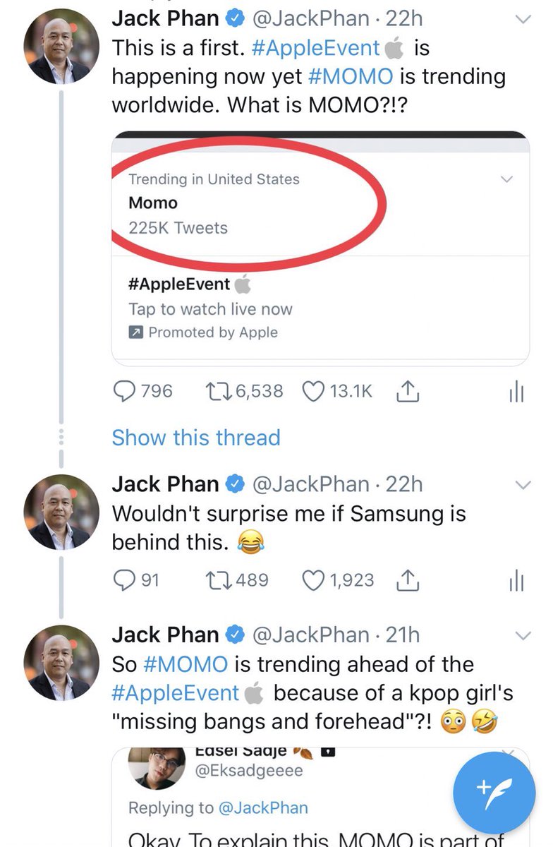 momo trending over apple