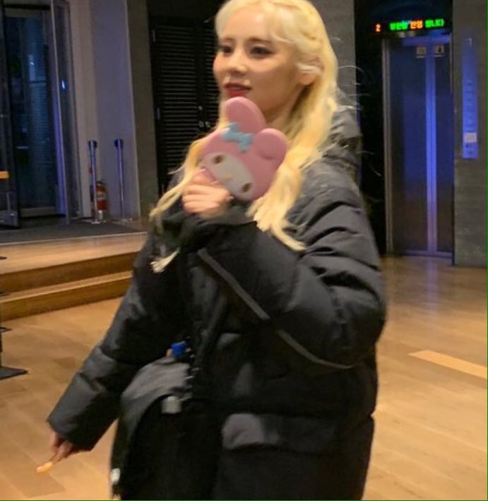 loona jinsoul holding a single french fry