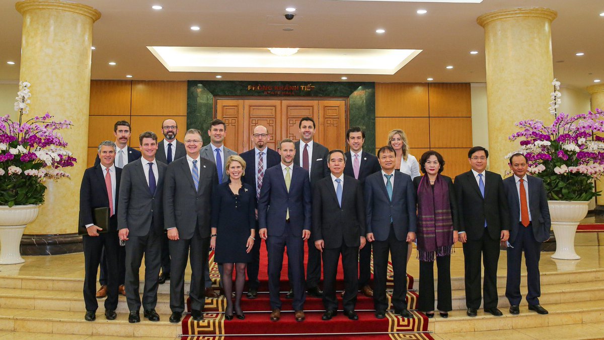 DoeIntlAffairs's tweet photo. In #Vietnam without question @ENERGY is core of 🇺🇸🇻🇳partnership.  The transition to #naturalgas and #power and role of American @Commerce was central in our meeting with Central Economic Committee Chair  Nguyễn Văn Bình. Exciting new chapter after 25 years of restored relations. https://t.co/Y7kZMkKaPL
