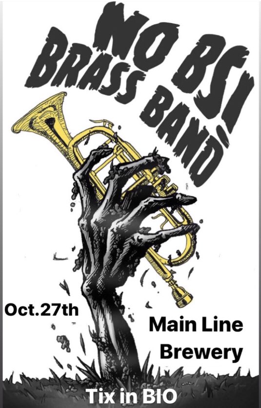 NoBSBrass's tweet photo. 🥳one mo show!! Tues Oct 27th!!
@NoBSBrass will be at MAINLINE BREWERY!! Get tickets here!! Outdoors with the socially distant fun!! Lets get out there before it gets too cold!!!  #nobsbrass #brass #richmond #fun #livemusic 

https://t.co/U7i2X85fGL https://t.co/KvhIRbFQNR