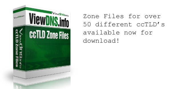 ViewDNS.info (@viewdns) on Twitter photo We've just posted updates to 21 of our ccTLD zone files! Grab our latest files today. viewdns.info/data/. We've just posted updates to 21 of our ccTLD zone files! Grab our latest files today. viewdns.info/data/.