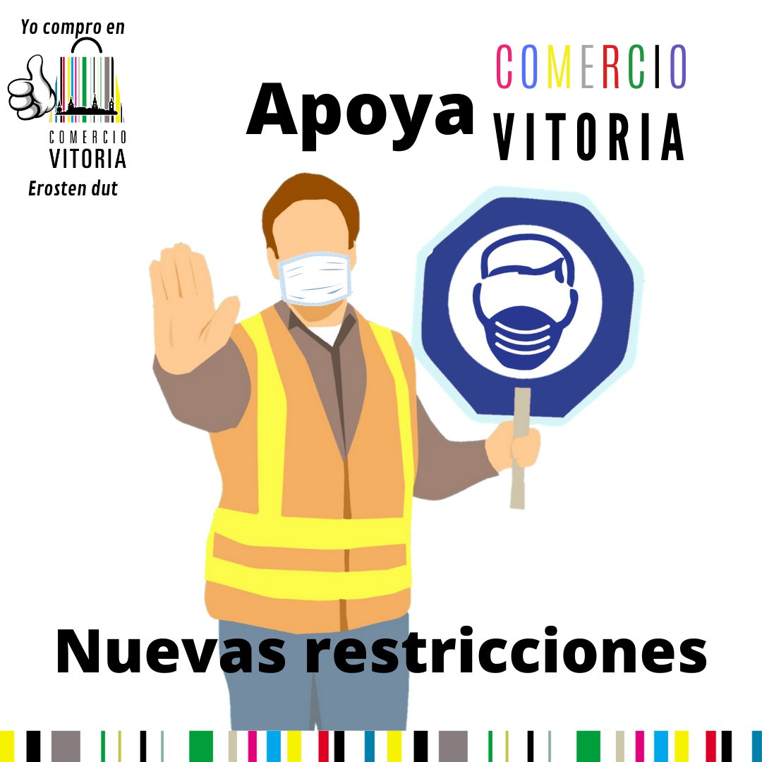ComercioVitoria's tweet photo. Vuelve el estado de alarma y en 𝑪𝒐𝒎𝒆𝒓𝒄𝒊𝒐 𝑽𝒊𝒕𝒐𝒓𝒊𝒂 os mantenemos informados de las últimas novedades, 
asociacioncomerciovitoria@gmail.com

#alava #araba #arabadendak #comerciovitoria #gasteiz #compraensingular #salimoshoy #vitoriagasteiz #regalagasteiz #callegorbea https://t.co/vflI8BYp59