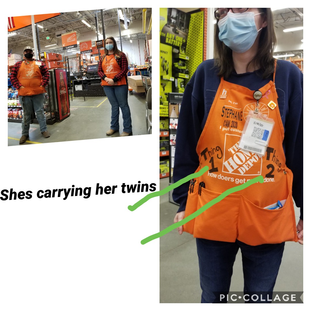 blksheep2u's tweet photo. #Ten06Mob celebrating CAM month with Twins Day. Cashier Stephanie carrying 2 furture HD employees. @LDelgado04 @MyLazari @J4kingsmclarty @AnsarDepoDon @GlennHD20 @loopers_12 https://t.co/YfTycPlNTF