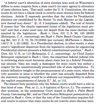 Kavanaugh cites Bush v. Gore to justify making it harder to vote in WisconsinKavanaugh, Roberts & Barrett all served on George W. Bush legal team in Florida 2000 recount & worked to make sure only GOP votes counted