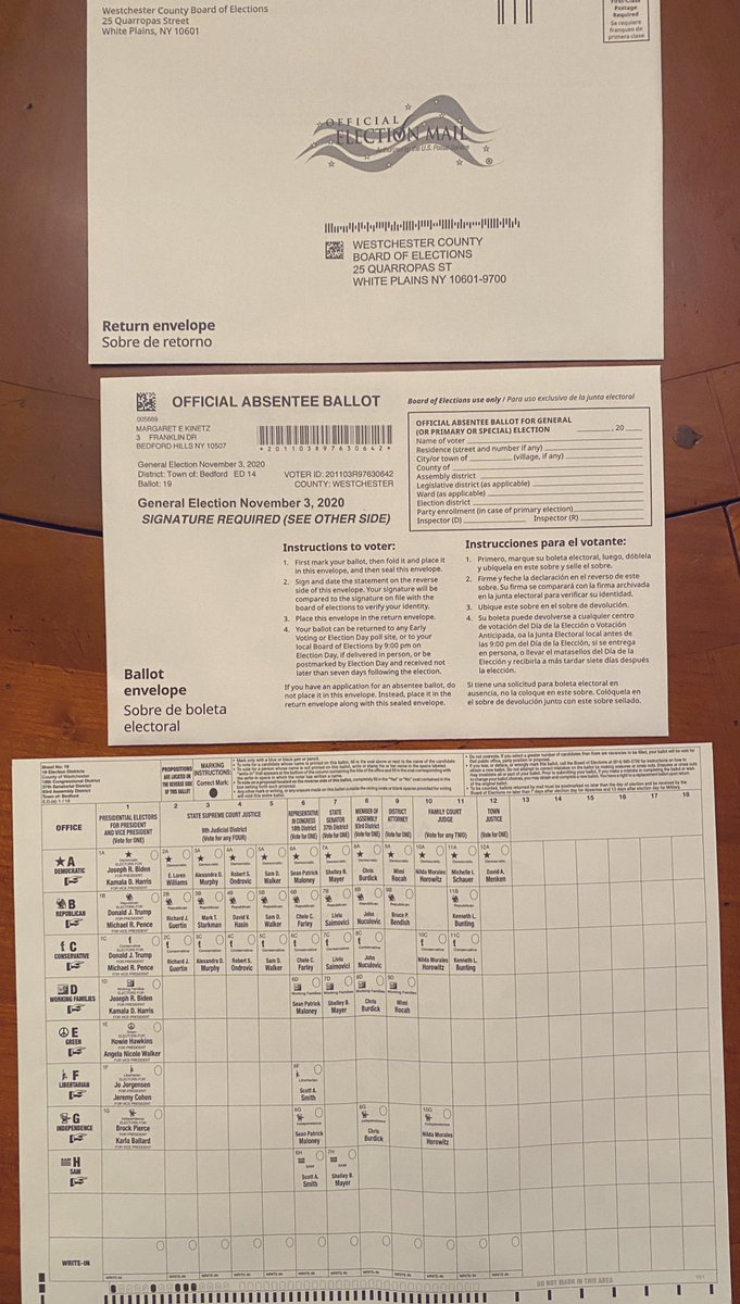 lkinetz's tweet photo. Unsurprisingly, @NNgroup is right, absentee voting is overly complicated and poorly designed. The ballot alone will cause voter errors. Don’t worry about voter fraud. Worry about voter confusion and mistakes https://t.co/IDpyYjU5ti