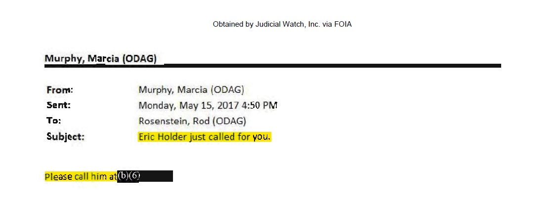 May 15, 2017 just 2 days before Rod names Mueller, guess who called Rod? "Eric" of course.