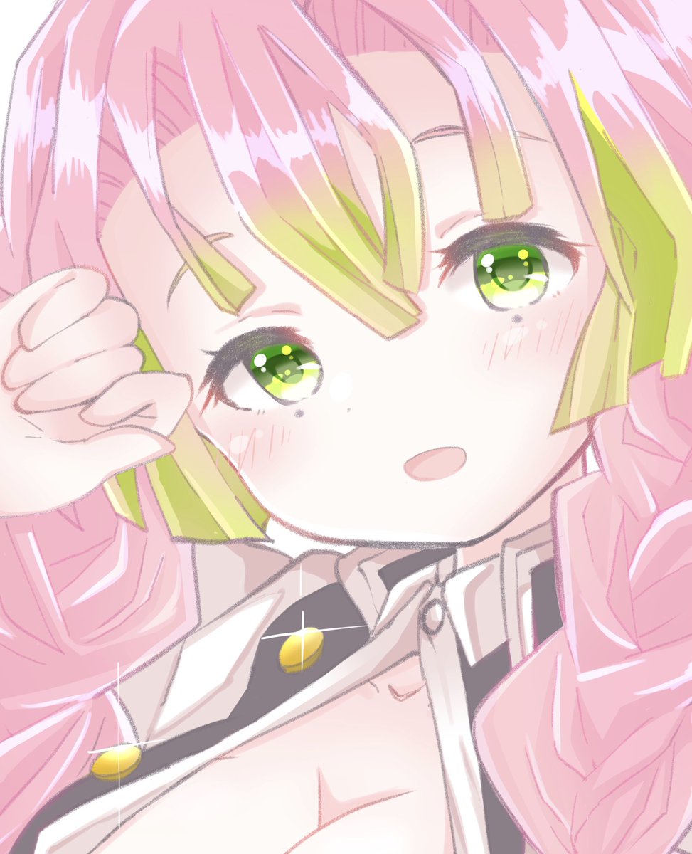 甘露寺蜜璃 「甘露寺蜜璃ちゃんを描きました??
#鬼滅の刃 
#イラスト 」|りんぴよ@くすのきりんのイラスト