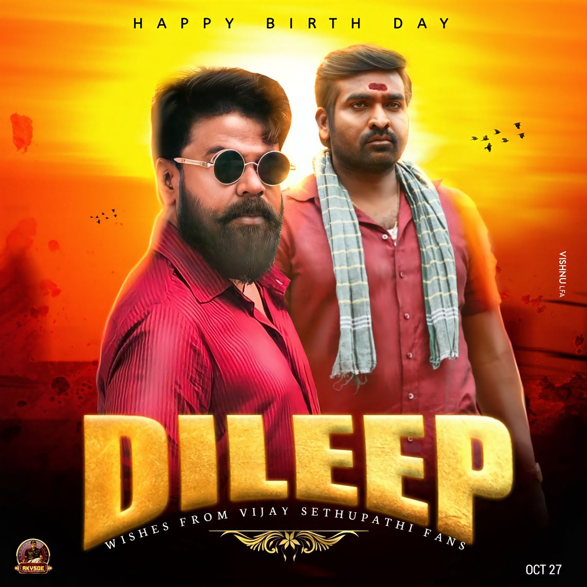 akvsoe's tweet photo. #HappyBirthdayDileep
@VijaySethuOffl 
@VijaySethuFans
@Bulletvikki

Wishes from makkalselvan fans https://t.co/hEizENG4Qu