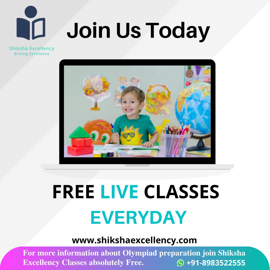 shikshaexcelle1's tweet image. Shiksha Excellency Providing Free online Classes for all Students,
Hurry up!!
Powered by
Shiksha Excellency
👍🏼Like ✍️comment 🔗Share
Call us : 9893522555
#training #sofolympiad #nso, #IMO, #IEO #Exams #preparation  #IMO #ISO #englishinternational #icon #gkio #idol #Nosso #Neso