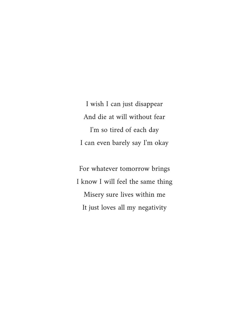 ventingmakina's tweet photo. I guess I can't hide it anymore.

#ventingmachine 
#sadpoet #depressed #lonelyquotes
#thoughts #feelings
#poet #poetry #poetryporn #poetrycommunity 
#freeverse 
#writer #writersociety
#writing #writingcommunity
#artist
#lifequotes #life #wordporn
#tired #misery #death https://t.co/vGwGdgi2Nf