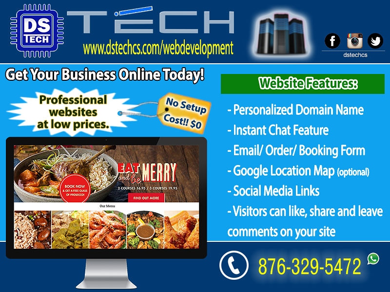 dstechcs's tweet image. PROFESSIONAL WEBSITES, NO SETUP COST! $0...Get your business online today! Visit: dstechcs.com/webdevelopment/ and use the live chat for more info.   #dstechcs
