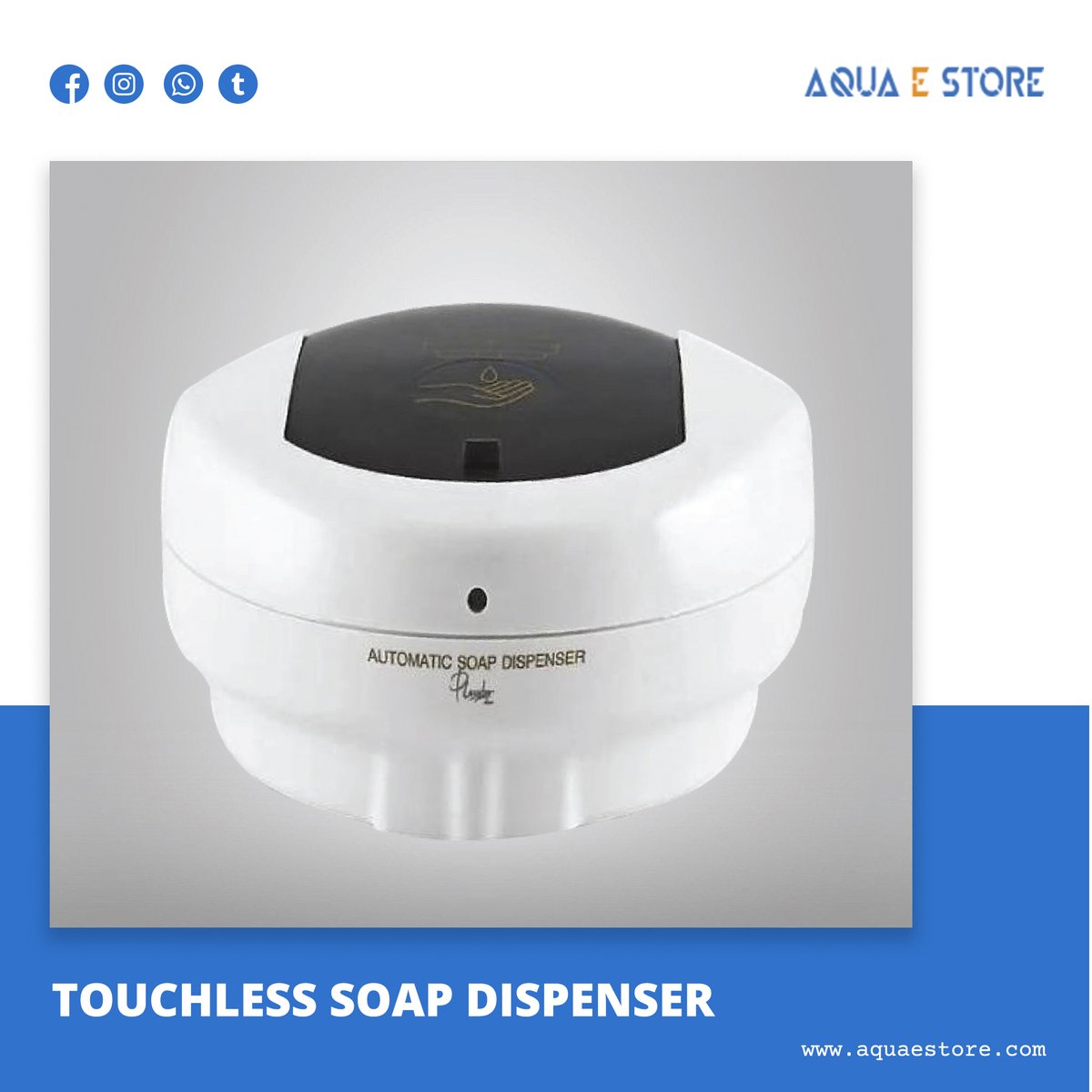 AquaeStore's tweet photo. We strive to make your daily life more convenient and hygienic. In these times of pandemic go for a touchless experience with the automatic soap dispenser.

Shop now: https://t.co/1lx7p4d9Yo

#aatmanirbharbharat #vocalforlocalindia  #bathroomaccessories #dispenser #Aquaestore https://t.co/FMNjMmlNPV