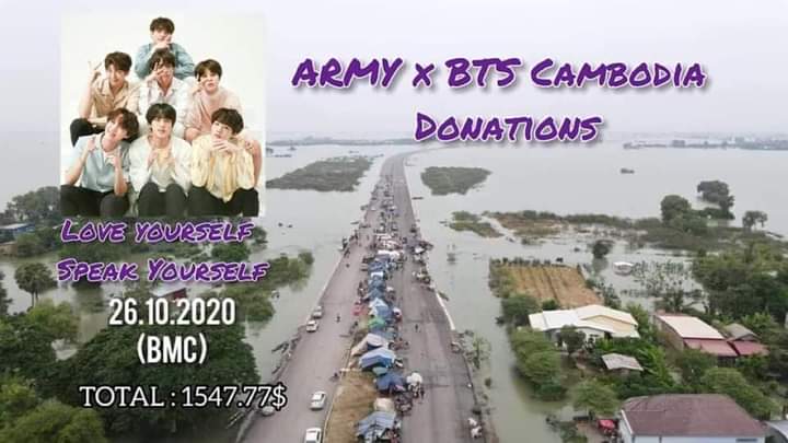 #CamARMYs_Foundation
Cambodia army raises $1547.77 in one week To help people affected
by floods in Teuk Chor village, Teuk Chor commune, Preah Net Preah district.Banteay Meanchey Province All these funds have helped 220
families there under the name of "ARMY X BTS CAMBODIA" https://t.co/Lnjc1VaMJR