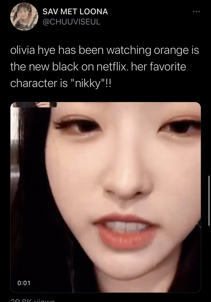 hyejoo from loona watching orange is the new black