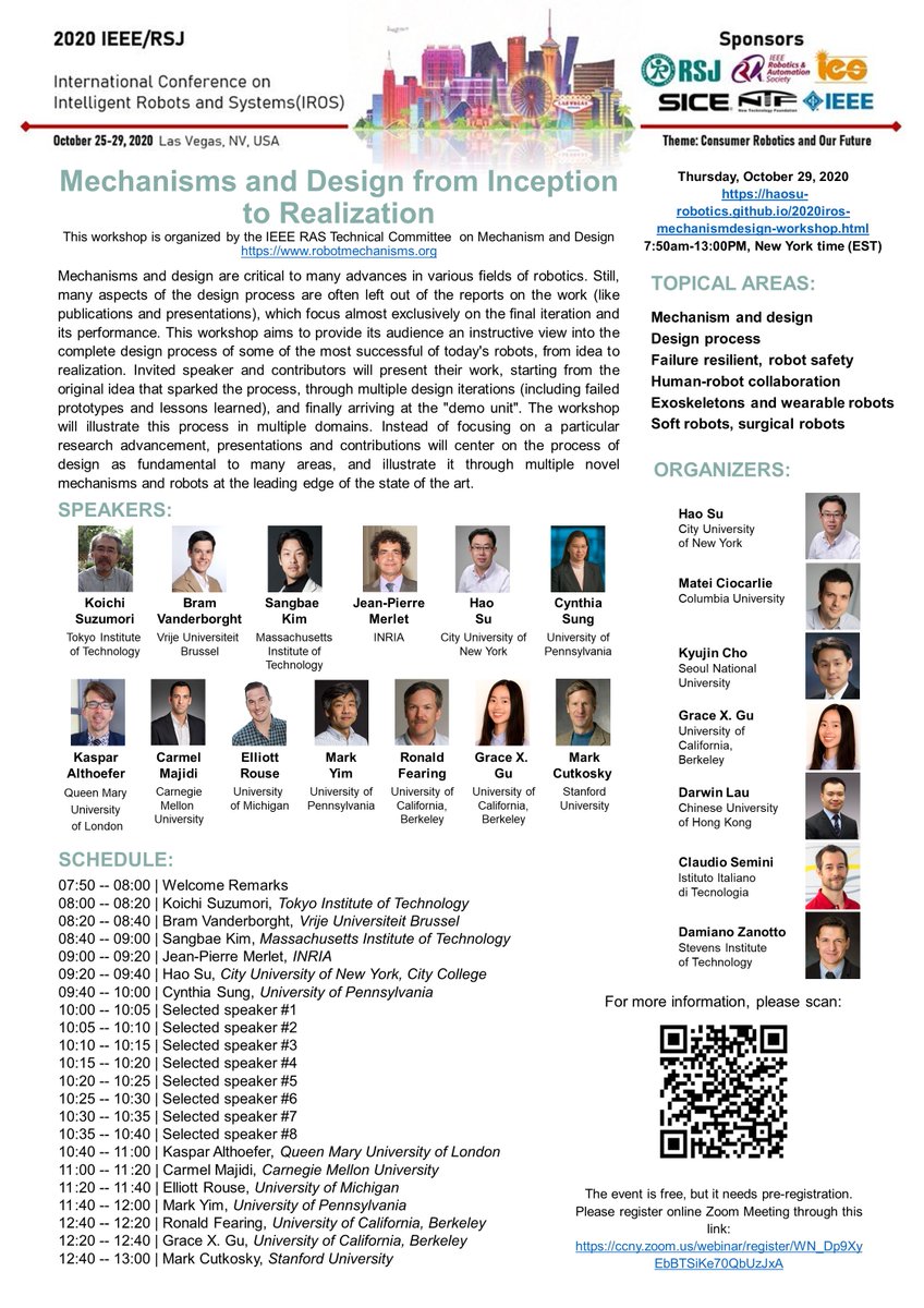 ProfHaoSu's tweet image. Join our IROS workshop Design and Mechanism. 7:50AM-12:50PM, Oct 29, Thur, EST to learn more about soft robot, bioinspired robot, legged robot
haosu-robotics.github.io/2020iros-mecha…
#softrobots #iros2020 #biorobots #robots #mechatronics #exoskeleton #prosthetics 
@KasparAlthoefer 
@ProfGraceGu