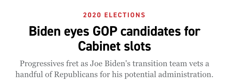 IF he squeaks it out, Joe Biden has indicated he, too, is not going to play to win—he won't play to win over the life, or to win against Republicans. Meanwhile, Republicans, if they the WH, will (continue to) roll over Dems.