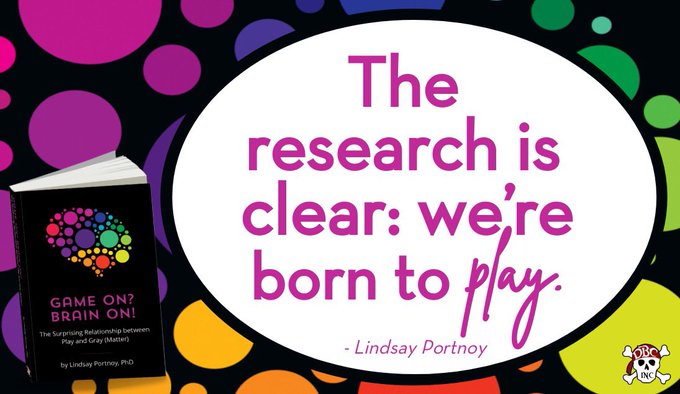 "The research is clear: we're born to PLAY." - @lportnoy in #GameOnBrainOn
Thanks to all who joined the conversation tonight! We appreciate all of your contributions. Learn more about Lindsay's awesome book here: https://t.co/vPFTikeVMB #tlap #dbcincbooks https://t.co/DnbWmfsIxR