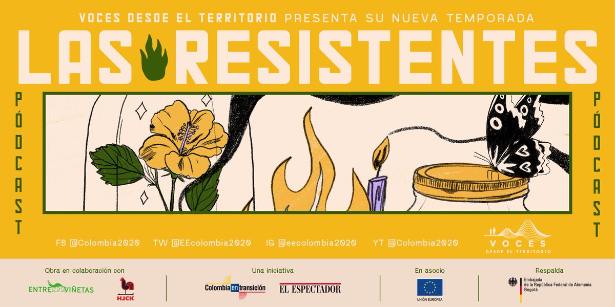 EEColombia2020's tweet photo. 🎙️¿Quiénes son #LasResistentes? Lideresas sociales que reclaman tierras, las que encuentran fuerza en la unión y las que exigen reparación.
Escuche la nueva temporada del pódcast #VocesDesdeElTerritorio este 31 de octubre por @EEColombia2020 y @elespectador. https://t.co/86qIU5dHf8