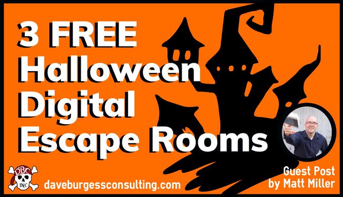Hey!! Here are 3 Halloween Digital Escape Rooms you can use THIS WEEK!!! https://t.co/r2JN3wQgrD #tlap #DitchBook #TechLAP https://t.co/RtKMdW58gA