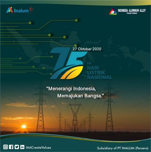 IAACreateValues's tweet photo. Selamat Hari Listrik Nasional
27 Oktober 2020.

#KitaPasti https://t.co/vljTKj9dtk