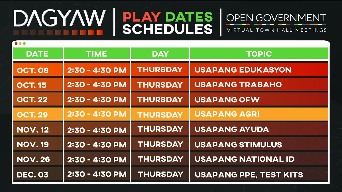 R2KRN_PH's tweet photo. Join us again on Thursday for Dagyaw Episode 4: USAPANG AGRI
Register here to join via Zoom: https://t.co/o3aXqo19gR
See you all on Thursday!
#TransparencyNow #FOINow https://t.co/vk8rL8X3PS