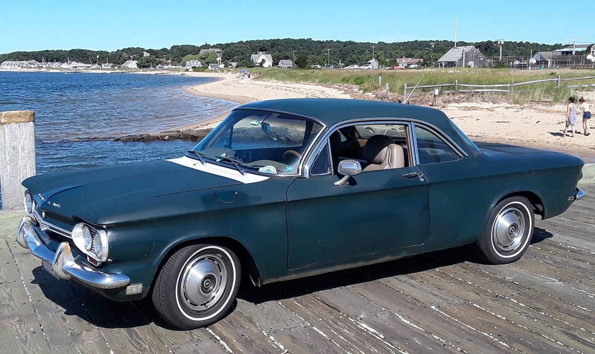 PaulZang's tweet photo. Dark green works for me. My '64 Corvair, in Wellfleet, MA. https://t.co/N1ZEVTmHQA